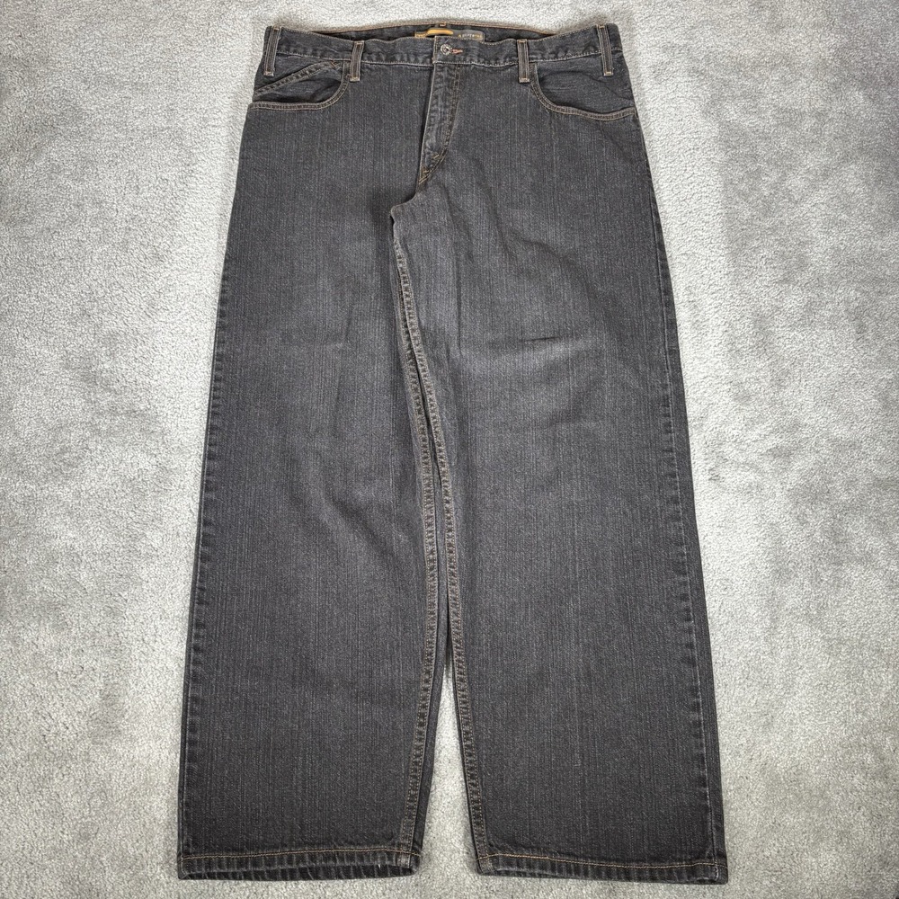 Vintage Levis SilverTab Jeans Mens 38x30 Baggy Fit Wide Leg Dark Gray Denim 2004